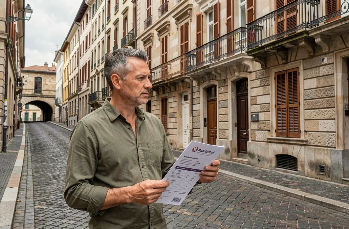 Investisseur immobilier évaluant un immeuble locatif dans le quartier Croix-Rousse à Lyon